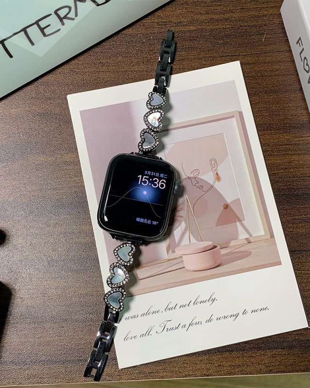 Heart-Link Crystal Smartwatch Band
