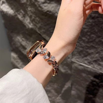 Gunmetal Crystal Marquise Link Apple Watch Band