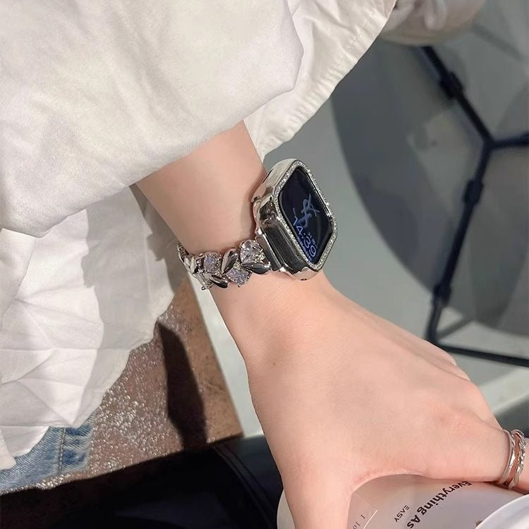 Gunmetal Crystal Marquise Link Apple Watch Band