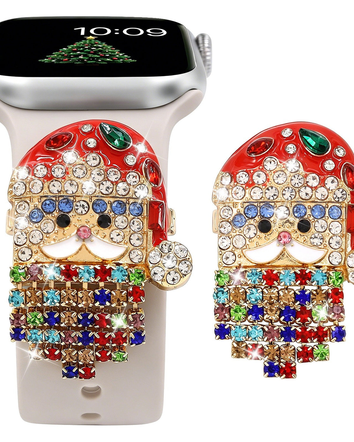 Santa Claus Rhinestone Watch Band Charm