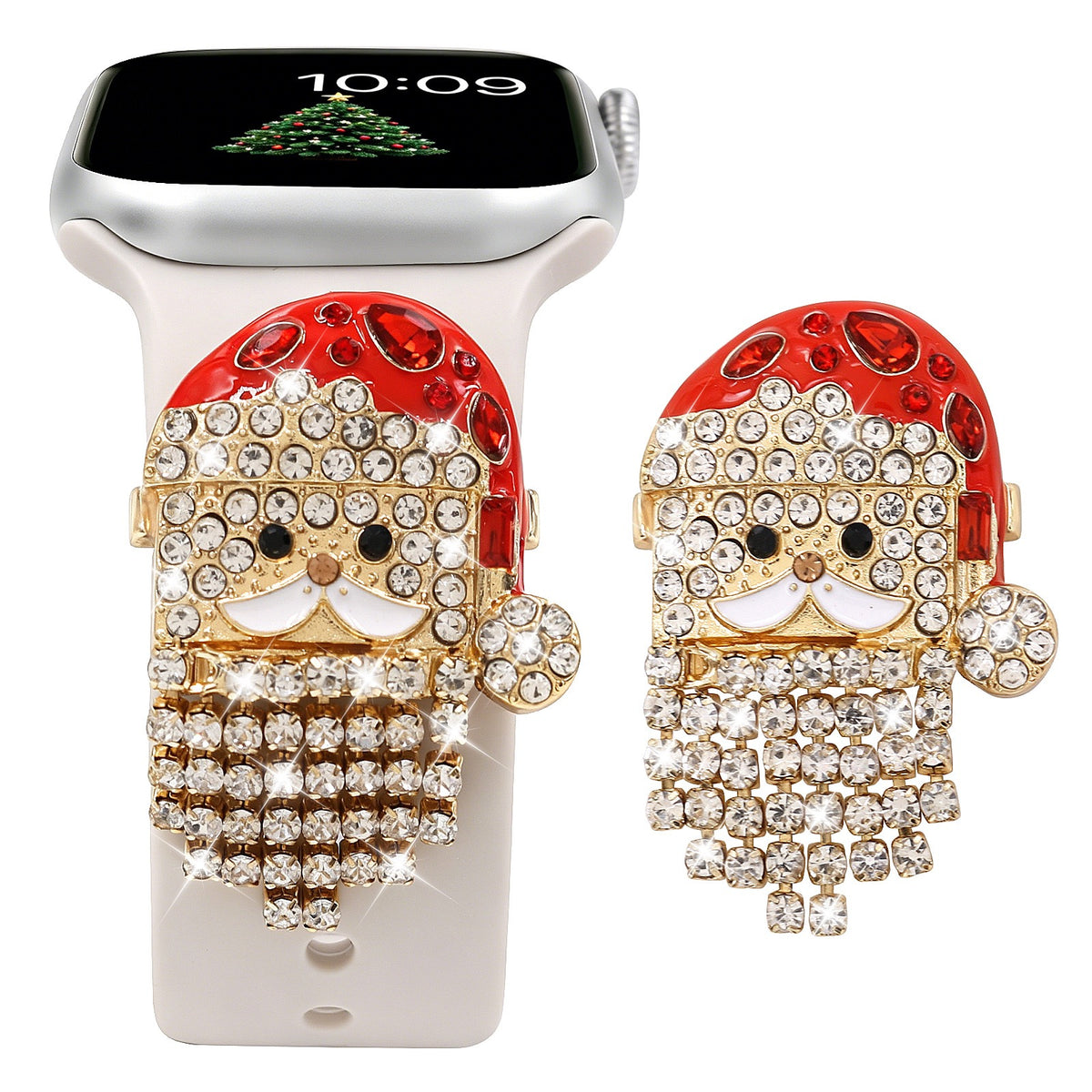 Santa Claus Rhinestone Watch Band Charm