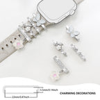 Floral Embossed Silicone Watch Band & Charm Set