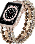 Rose Gold Crystal & Chevron Multi-Strand Watch Band
