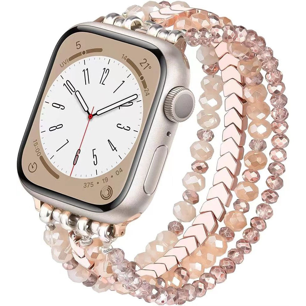 Rose Gold Crystal & Chevron Multi-Strand Watch Band