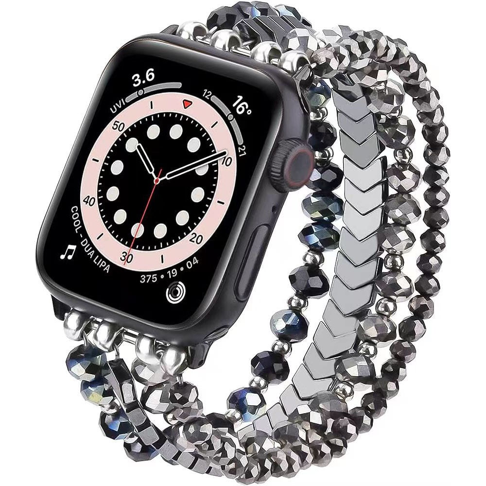 Rose Gold Crystal & Chevron Multi-Strand Watch Band