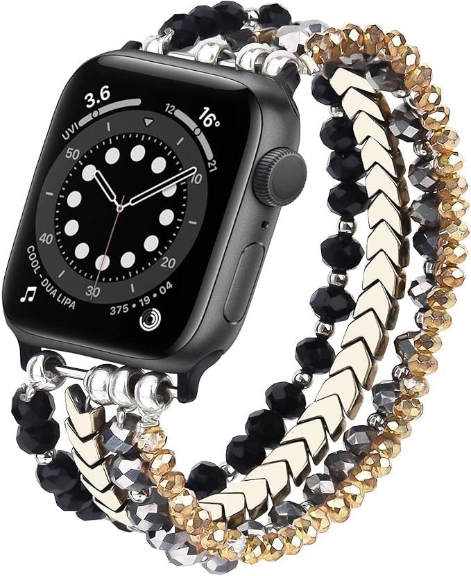 Rose Gold Crystal & Chevron Multi-Strand Watch Band