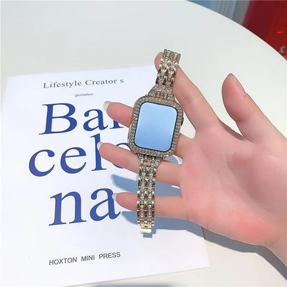 Five-Bead Crystal Stainless Steel Apple Watch Band