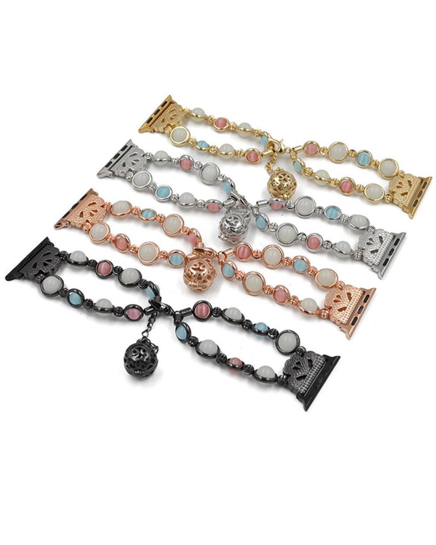 Luminous Beads Chain Apple Watch Band compatible with Apple Watch - white background product view