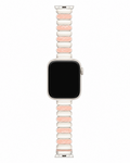 Blush pink and ivory resin-look watch band with rounded alternating links.