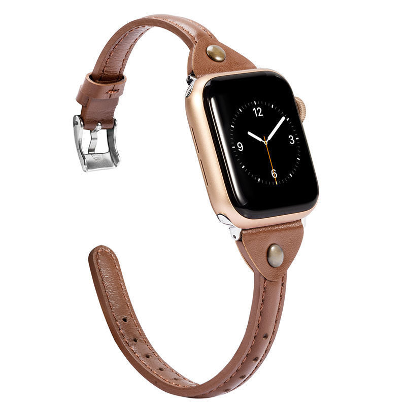 Thin Slim Waist Leather Apple Watch Band