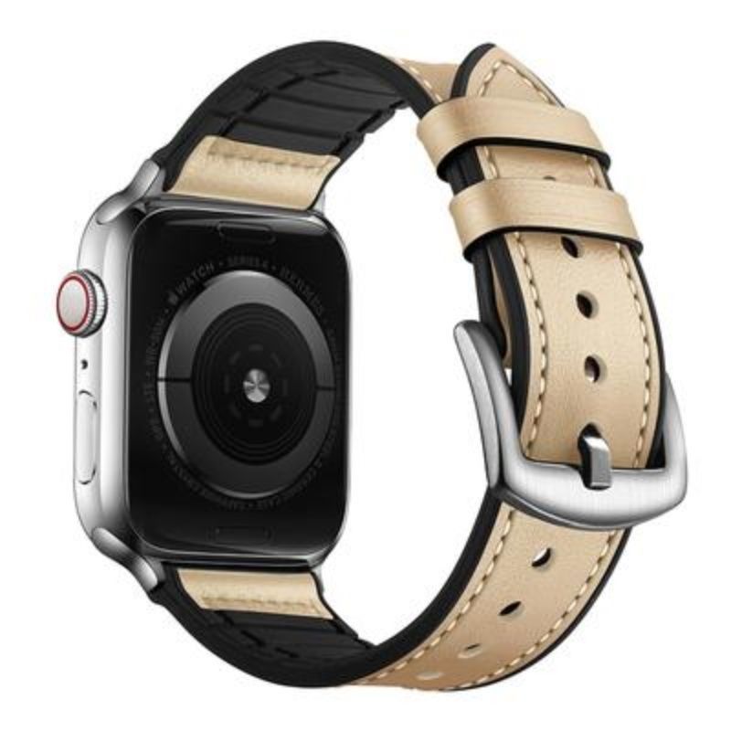 Apple watch band silicone leather strap