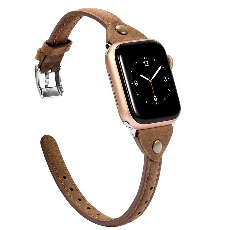 Thin Slim Waist Leather Apple Watch Band